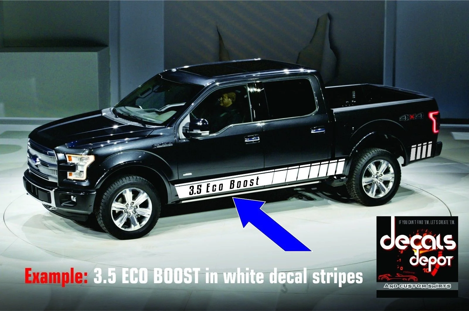 Для 2x рокер панель наклейка в полоску подходит FORD F-150 Lariat XL XLT STX Platinum King ранчо
