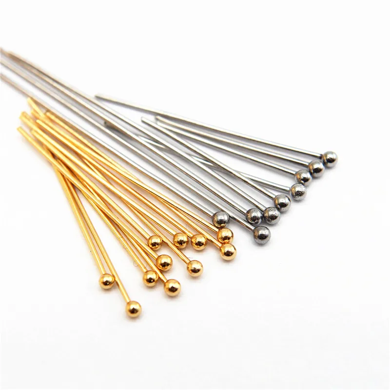 22 25 30mm 316 Stainless Steel Gold Silver Plated Ball Head Pins