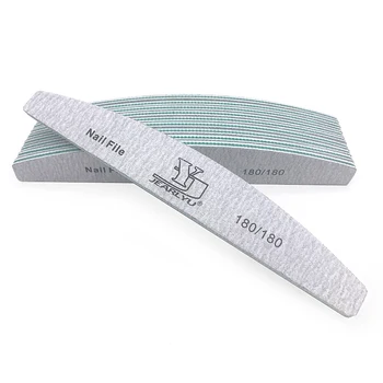 

10Pcs 180/180 Portable Double Sided Nail Files Sanding Buffering Pedicure Manicure Professional Half-Moon Nail Care Beauty Tools