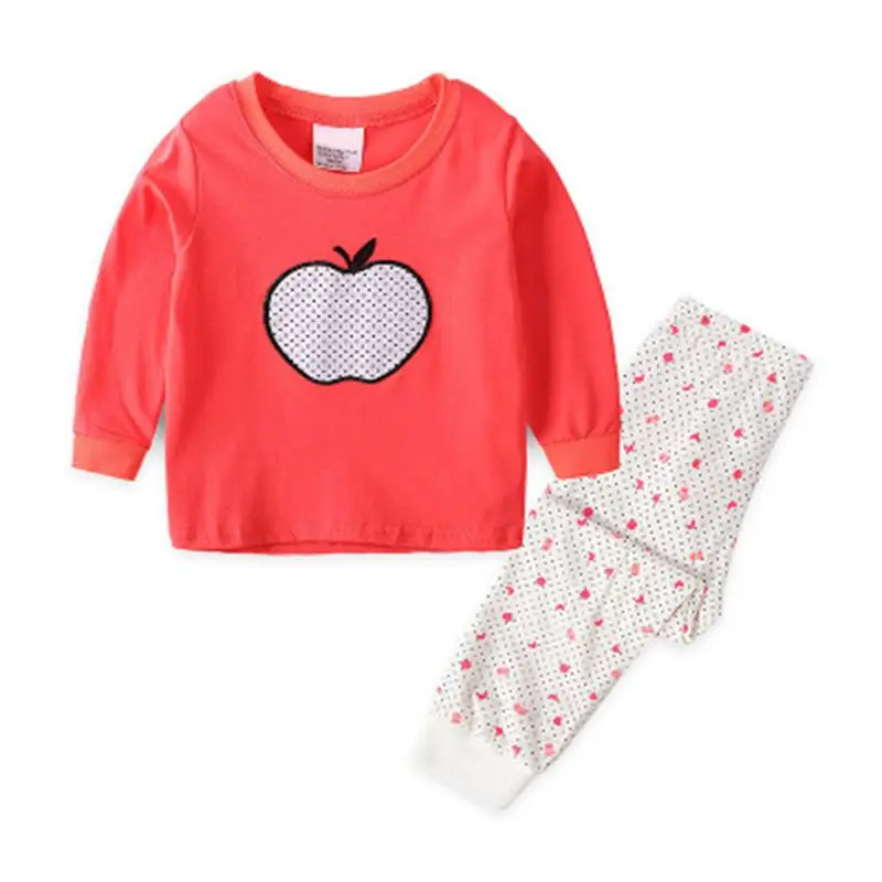 Детский пижамный комплект, Осенний Модный комплект одежды с героями мультфильмов для маленьких девочек, пижама из хлопка, Детский набор для сна «Принцессы» - Цвет: Lotus цвет
