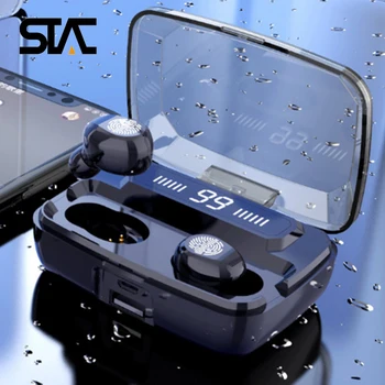 

Newest M11 Wireless Headphones TWS Bluetooth 5.0 earphone HiFi IPX7 Waterproof Earbuds Touch Control Headset 3500mAh LED