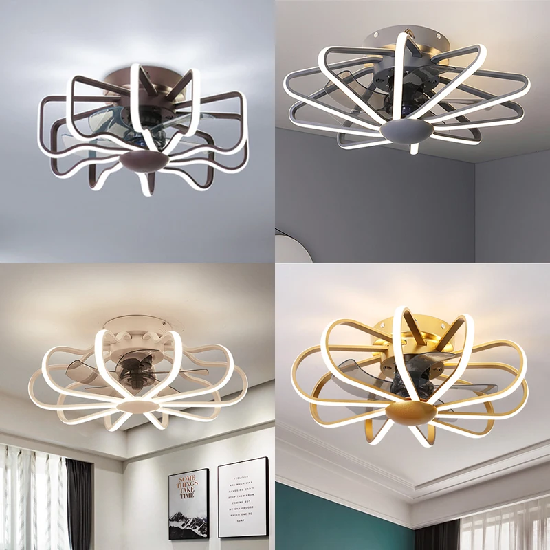 Modern Fashion Ceiling Fan 220 Volt Ventilation Electric with Light Remote Control Dinning Living Bedroom Fixtures Lamp for Home | Лампы и