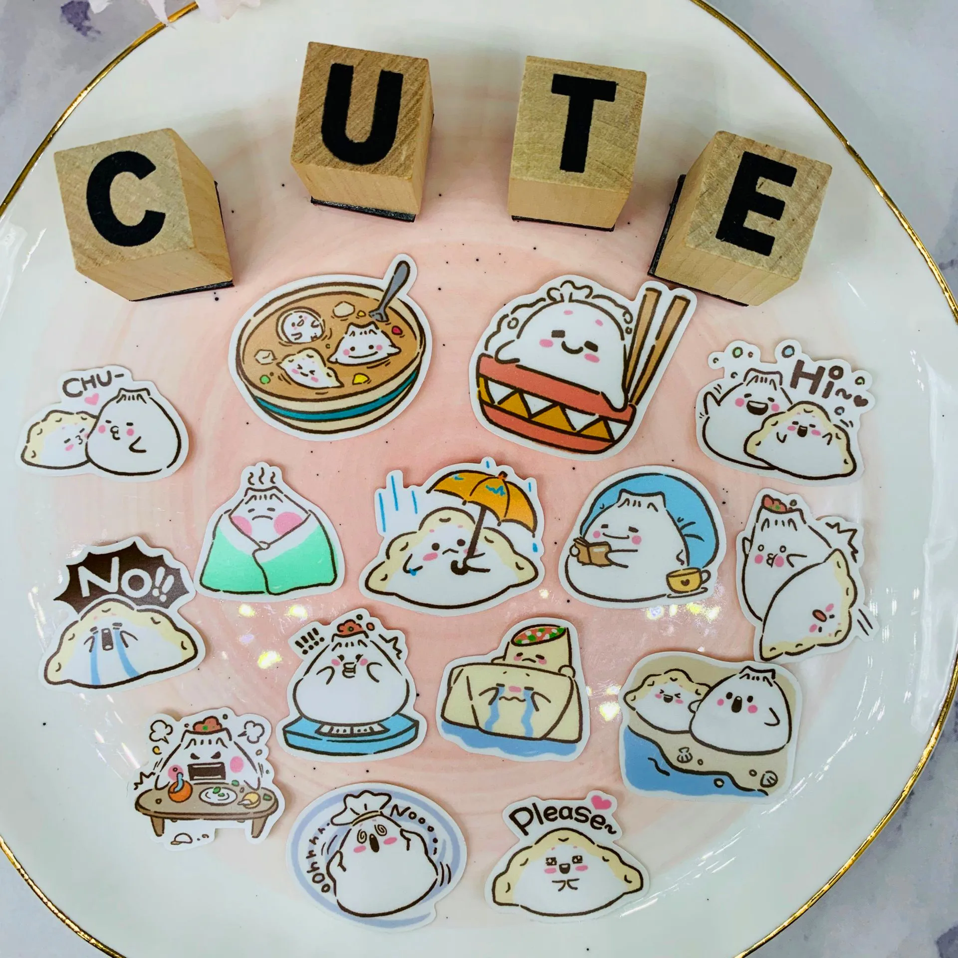 35 pcs Cute dumplings sticker for kid homemade book stickers on laptop / decorative scrapbooking