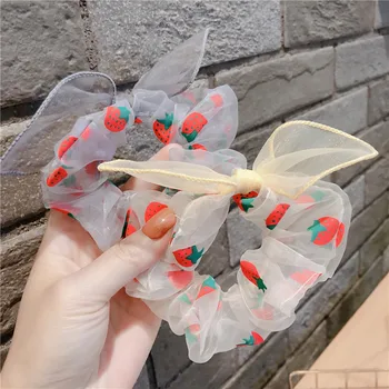 

Rabbit Ear Fabric Scrunchies Fruity Large Intestine Spring And Summer Daisy Flowers Hair Accessories