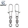 DNDYUJU 100PCS Fishing Connector Pin Bearing Rolling Swivel Stainless Steel with Snap Fishhook Lure Swivels Tackle Accessories ► Photo 1/6