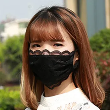 

5Pc Autumn Spring Breathable Mouth Mask Women Lace Cotton Mask Proof Anti-Pollution Mask Cycling Windproof Anti-Fog