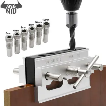 

DANIU Metric/Inch Woodworking Self-Centering Hole Punch Locator Drill Guide Set Doweling Jig Kit for DIY Hand Woodworking Tools