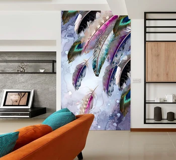 

[Self-Adhesive] 3D Colored Feather 17567 Wall Paper mural Wall Print Decal Wall Murals