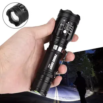 

6000 Lm Zoomable T6 LED Torch Flashlight Torch 4 Modes Super Bright Light Led Flashlight Led Torch Flashlight Torch
