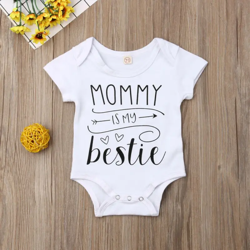 Белый Bebe слитные купальники Костюмы, летние носки для новорожденных, одежда для маленьких мальчиков и девочек короткий рукав письмо печати
