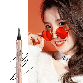 

1pcs smooth black eyeliner does not smudge easy to remove makeup eyeliner pen durable waterproof anti-sweat eyeliner
