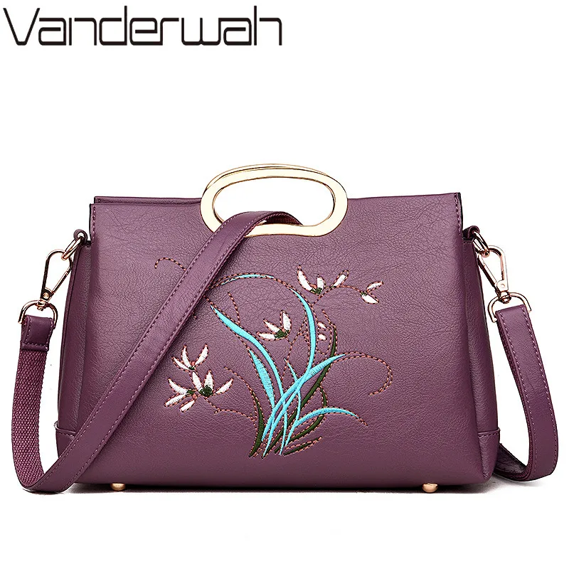 Женская сумка тоут из натуральной кожи с цветочной вышивкой|sac a|sac brandhandbags women famous