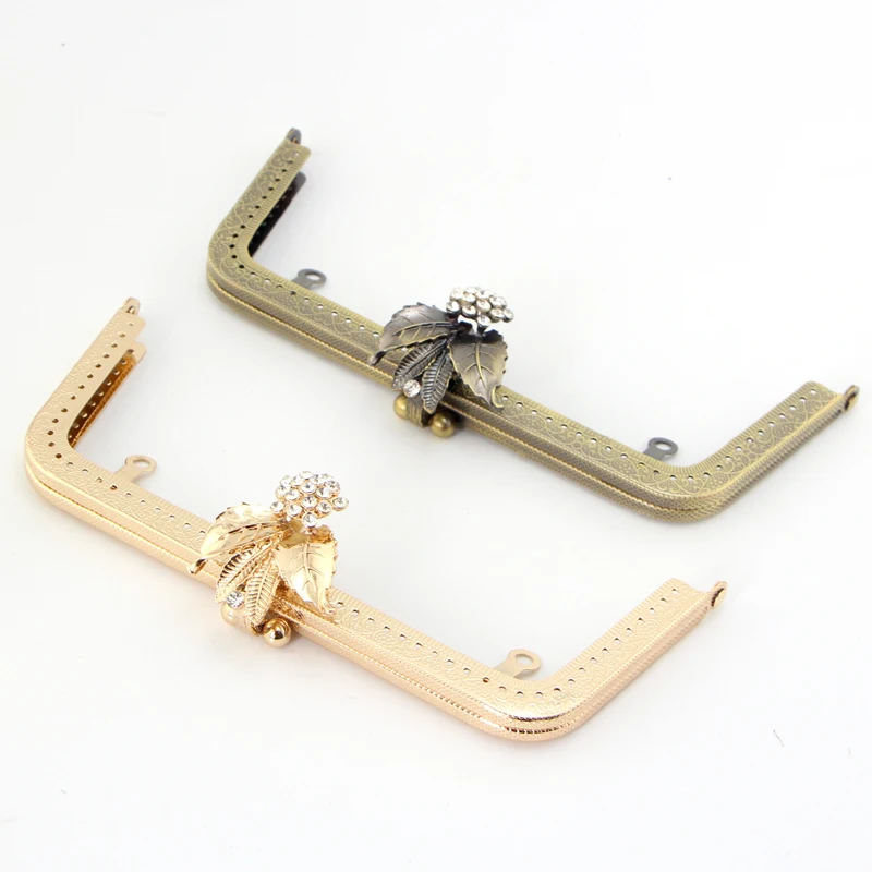 K675 trapezoidal 20.5CM embossing Leaves flowers buckle lock purse frame DIY Kiss lock Coin Purse accessories