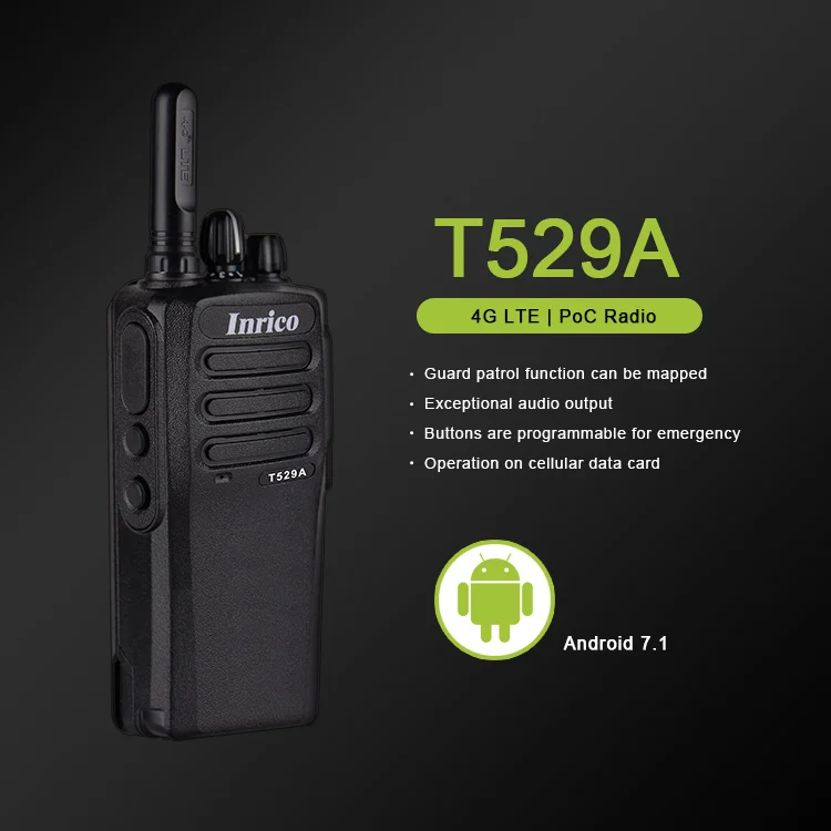 Inrico T529A Poc 4G сеть рация радио с BT Wifi Gps NFC Android Мобильный радиоприемник большой