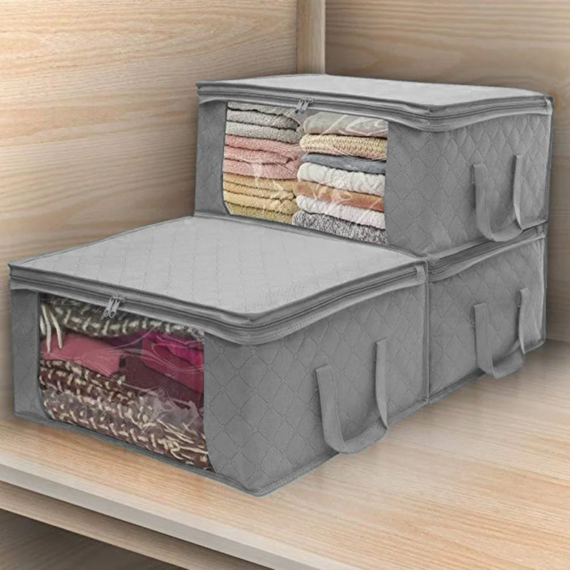 Caja de acabado para armario, Bolsa de Almacenamiento de Ropa, no tejida, plegable, a prueba de polvo