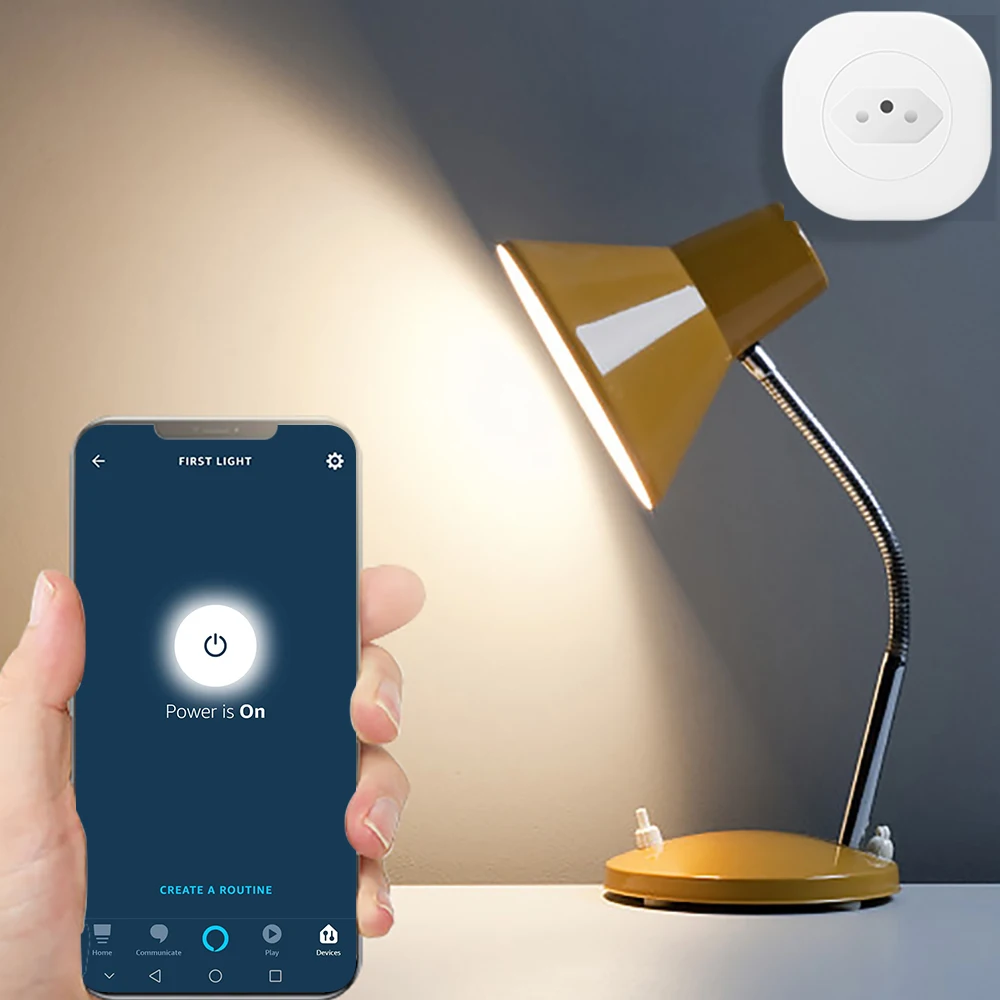 Умная розетка 10А Tuya Zigbee для умного дома Беспроводная BR работает с Hue SmartThings Alexa Google
