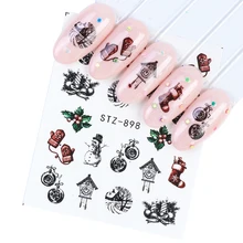 1 шт рождественские переводные наклейки для дизайна ногтей маникюр год слайдер советы Снеговик Лось Сова Снежинка Дизайн обертывания наклейка TRSTZ892-905