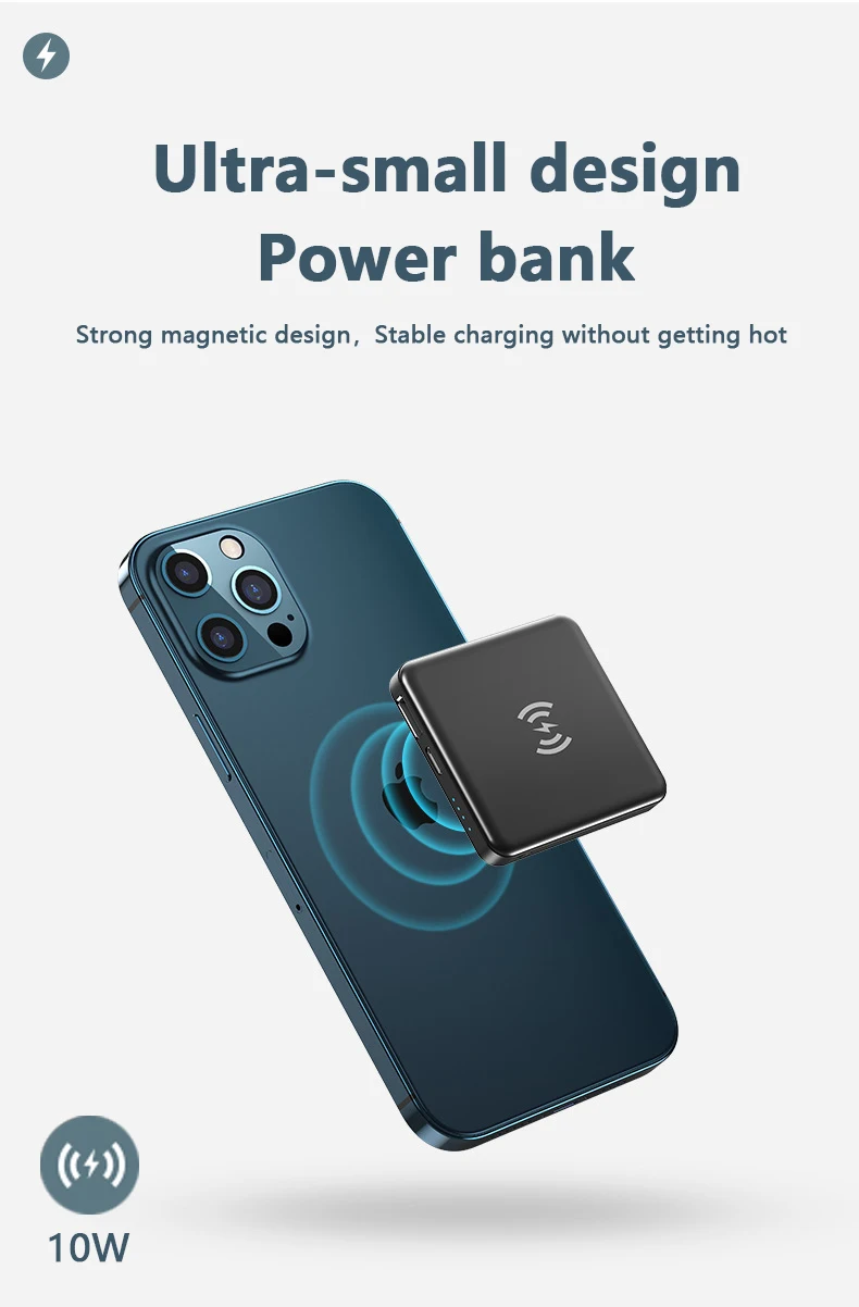 2021 NEW 5000mAh  Portable Magnetic Wireless Power Bank  For Iphone 12 13 Pro Max Fast Charger Mobile Phone External Battery best portable power bank