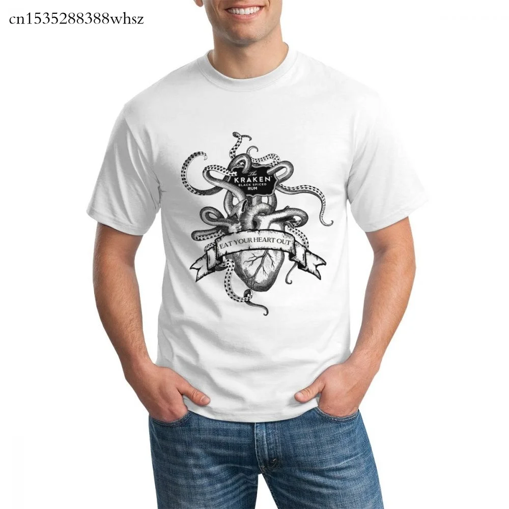 

Rum Pirate Label Octopus Heart News Interesting graphic t shirt for men 2020