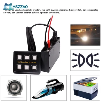 

12-24V Car Touch Control Switch 960W 6-Bit Lamp Modified Multi-Function Control Switch For Ship Yacht RV Bus Etc