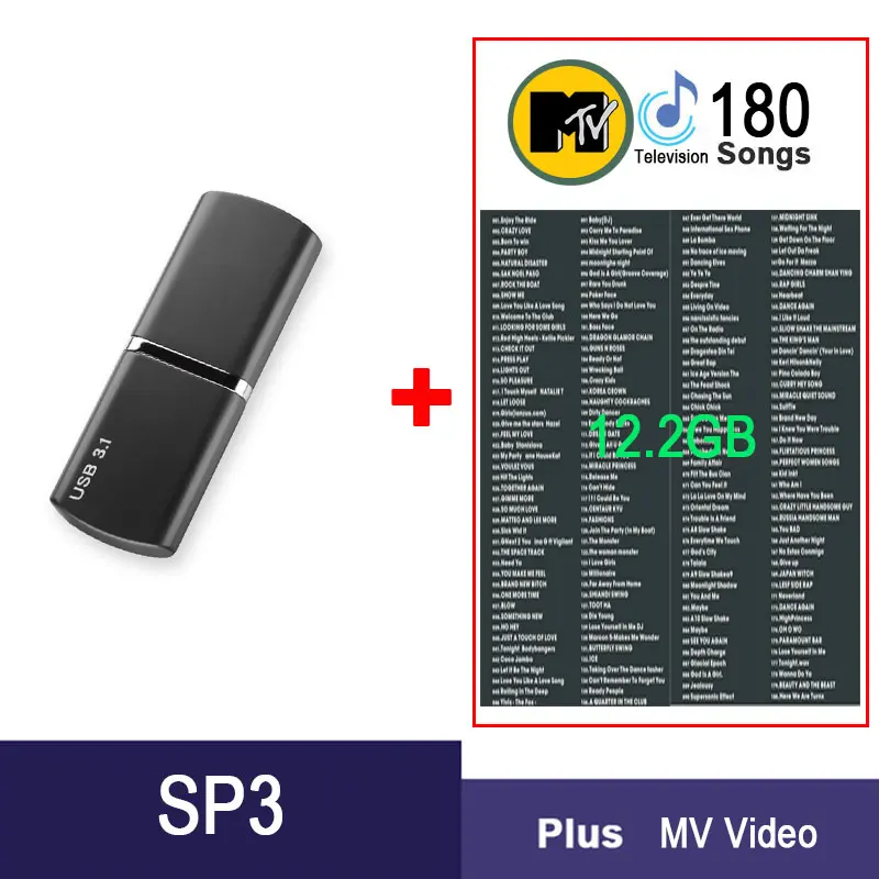 USB твердотельный накопитель 512GB256GB128GB Phison чип Cle USB 3,1 до 350 МБ/с. MTV DJ "сделай сам" от Pendrive, милый чехол для подарка USB SSD - Цвет: SP3 Plus MV