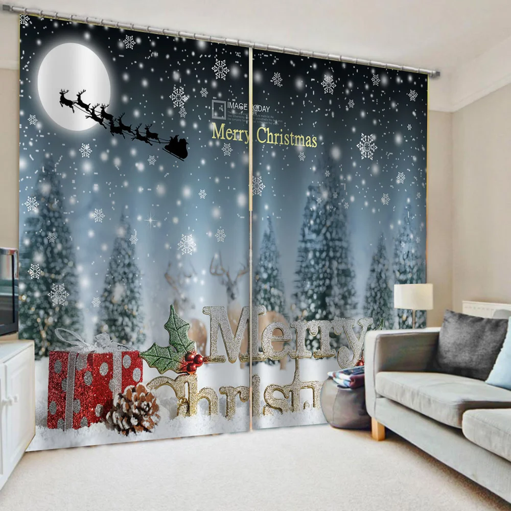 

Blackout 3D Window Curtain For Living Room office Bedroom christmas curtains personality curtains 3d curtain