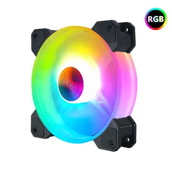 

PC Cooling Chassis Durable Quiet Non-Slip Computer Case Fan Accessories Remote Control LED RGB 120mm Adjustable Small Hydraulic