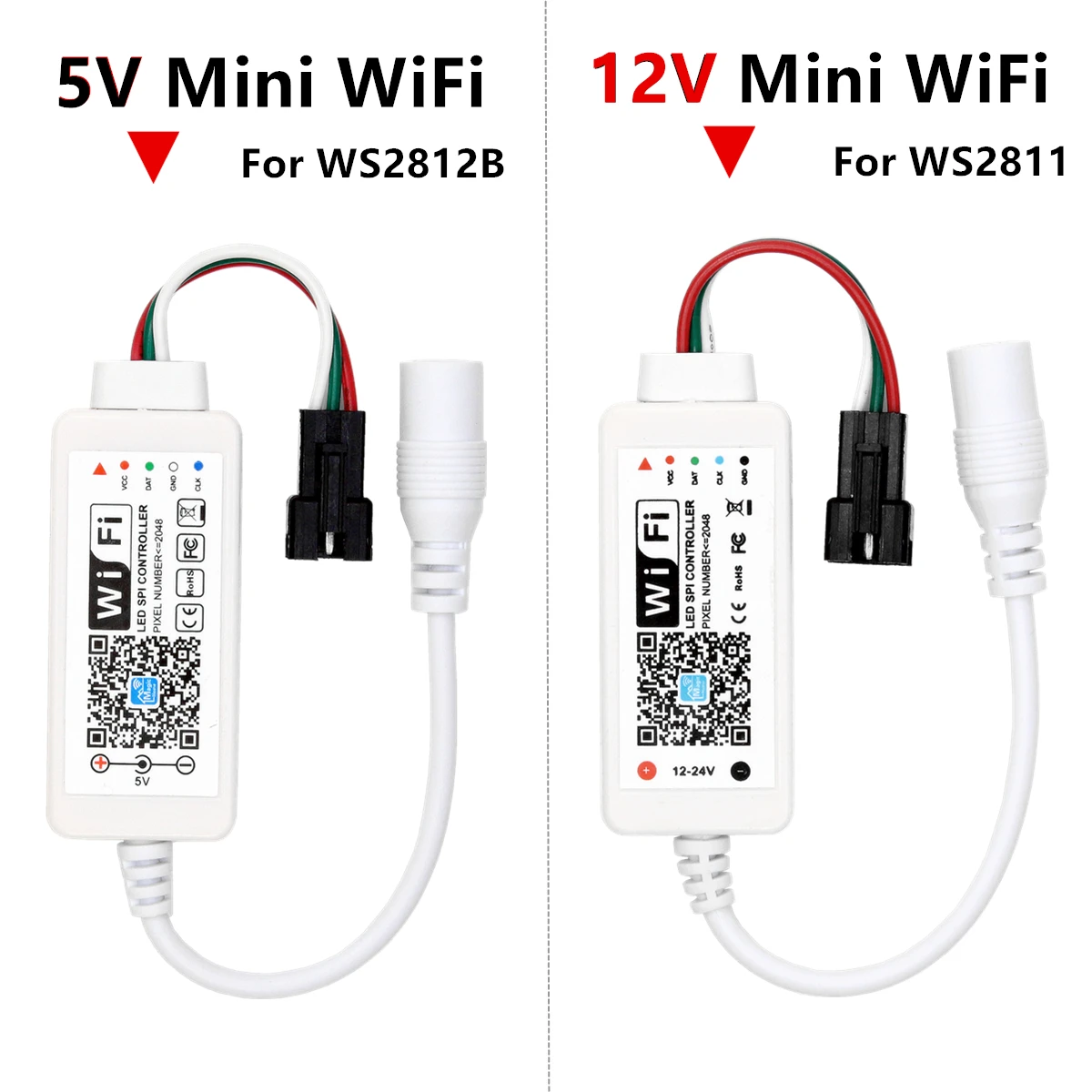 DC5-24V Мини Wifi WS2811 WS2812B RGB Светодиодная лента светильник управление Лер Amazon Alexa/Google Phone умный голос IOS/Android приложение управление