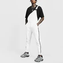 Мужские джинсы, мужские Модные джинсы с карманами, повседневный белый джинсовый комбинезон, уличная одежда, крутой прямой комбинезон на подтяжках, брюки sl30919