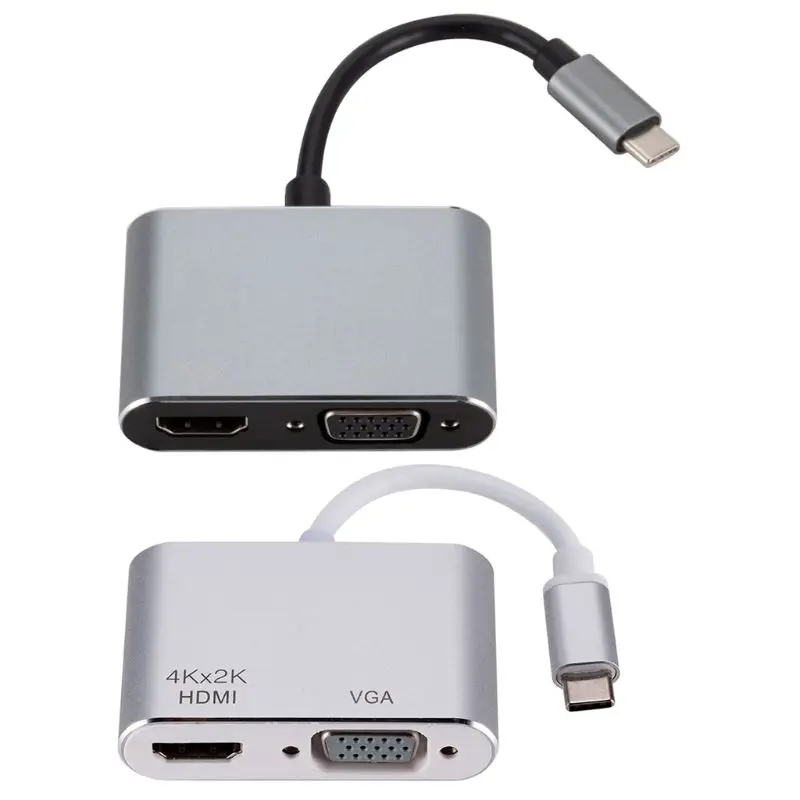 USB C к HDMI 4K VGA адаптер USB 3,1 type C USB-C к VGA HDMI видео конвертеры адаптер для Macbook Pro/Chromebook Pix