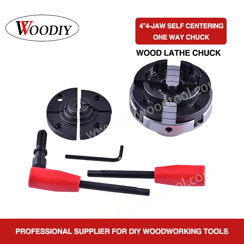 

WOODIY 4 Inch 100mm 4-jaw Self Centering Wood Turning Lathe Chuck Tools Accessories For woodworking Lathe Machines DIYer Hobbies