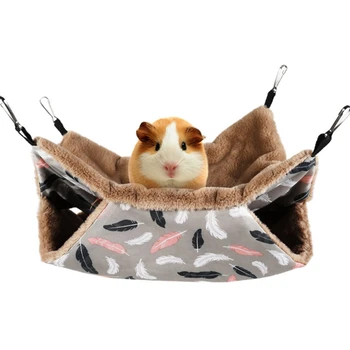 

Hamster Hammock Nest Small Pet Hammock Double-Layer Warm Sleeping Bag for Small Pet Hanging Squirrel Nest