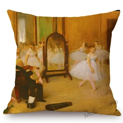 T370-11 Художественная Картина маслом Edgar Degas Impressionism, коллекция балета, танцовщицы, домашний декор, диван, льняная наволочка, наволочка - Цвет: T370-11
