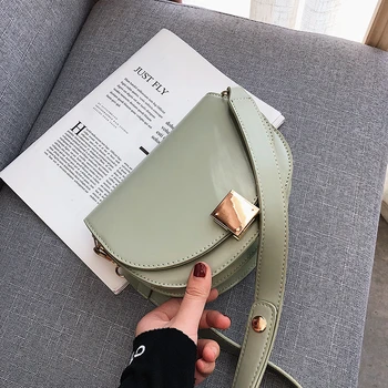 

Fashion Crossbody Bags For Women 2020 Solid Simple Female Small Saddle Bag Leather Luxury Designer Women Messenger Shoulder Bag