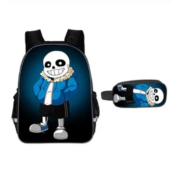 

Anime Undertale Backpack for Teenage Girls Boys Pencil Holder Sans Children School Case + Book Bag Set Women Men Travel Bag