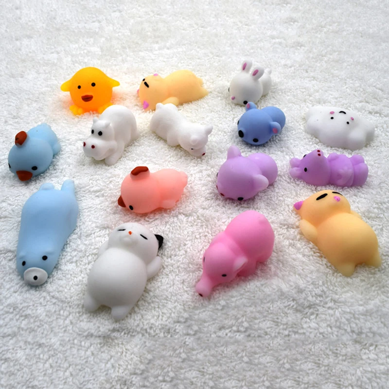 Creative Decompression Cat Toy Many Cute Animals Pet Cat Toys Extrusion Plastic Cartoon Dog Toy Funny Puppy Toy Pet Supplies