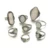Tocona Vintage Antique Silver Color Rings Sets Colorful Opal Crystal Stone Carve for Women Men Bohemian Jewelry Anillos 6421