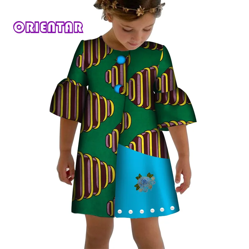Милые детские платья в африканском стиле для девочек Платье средней длины с