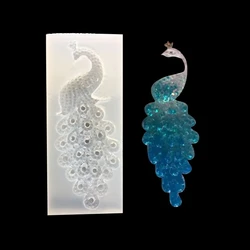 1pcs/lot UV Resin Jewelry Liquid Silicone Mold Peacock Shape Charms Pendant For DIY Charms Making Jewelry