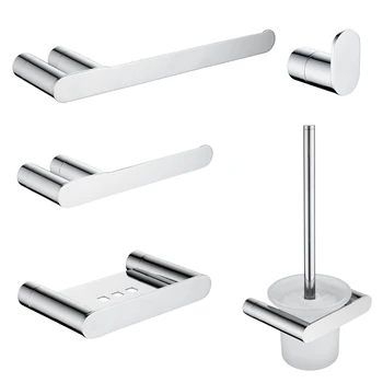 

Bathroom Accessories Chrome Towel Rack Towel Bar Robe Hook Toilet Brush Holder Wall Mounted Toilet Paper Holder Soap Basket