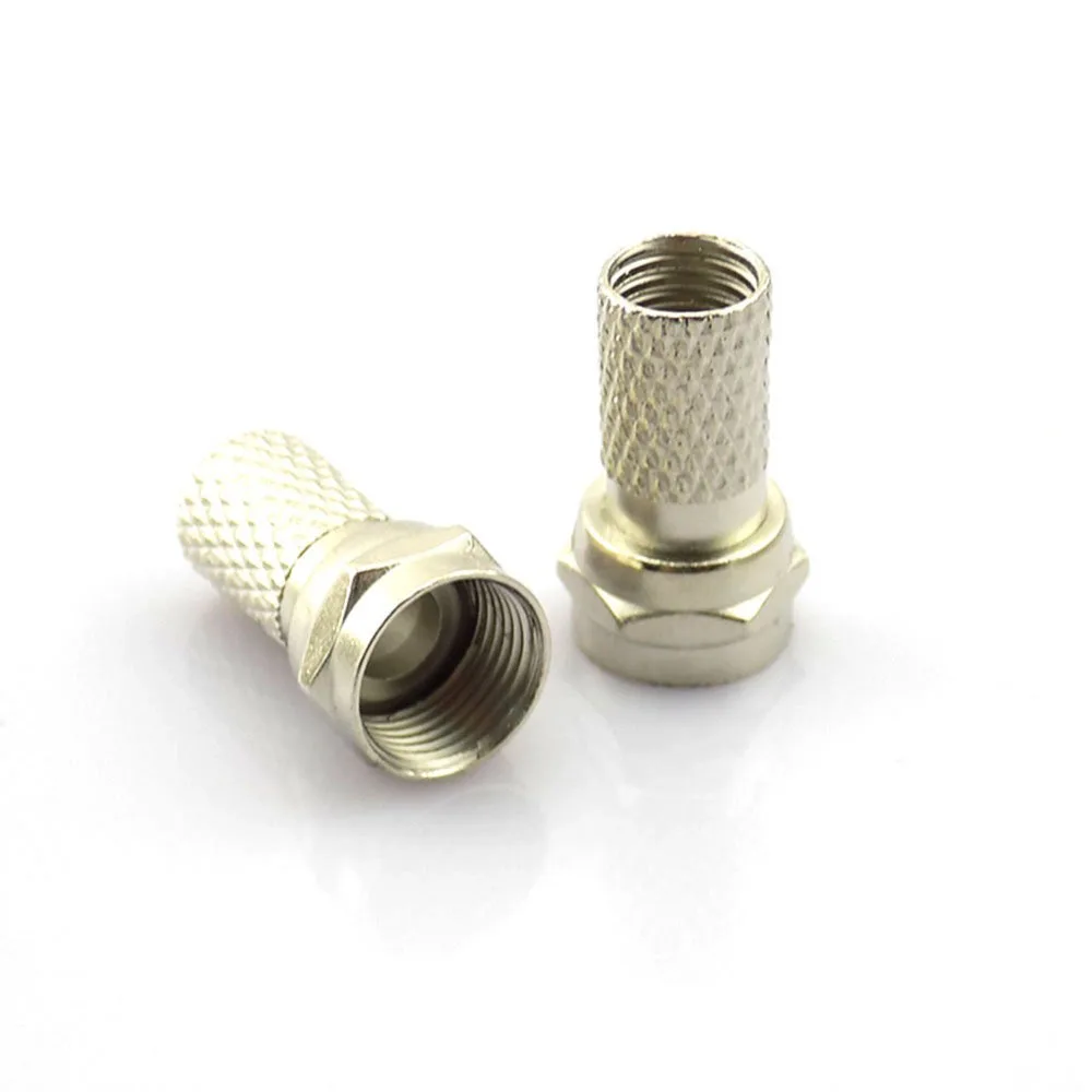 

10pcs RG6 F Plug Connector Satellite Sky Virgin TV Aerial Cable Screw Twist Coax Adapter for RG6 Coaxial Cable TV Adapter G16