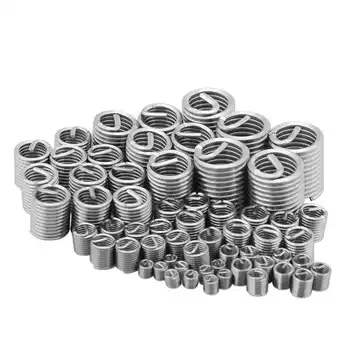 

60pcs Stainless Steel WireThread Insert Set M3 M4 M5 M6 M8 M10 M12 Insert for Hardware Thread Repair Insert Tool