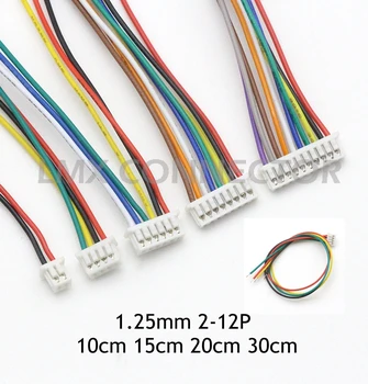 

10PCS MICRO JST 1.25mm Pitch Female Connector Wire 10CM 15CM 20CM 30CM Cable 28AWG 2/3/4/5/6/7/8/9/10/11/12 Pin Single Head