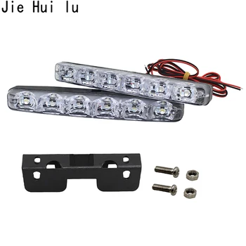 

1Pcs DRL LED Car Daytime Running Lights 6 LED DC 12V Auto Fog Light Driving Lamps Car-styling Super Bright
