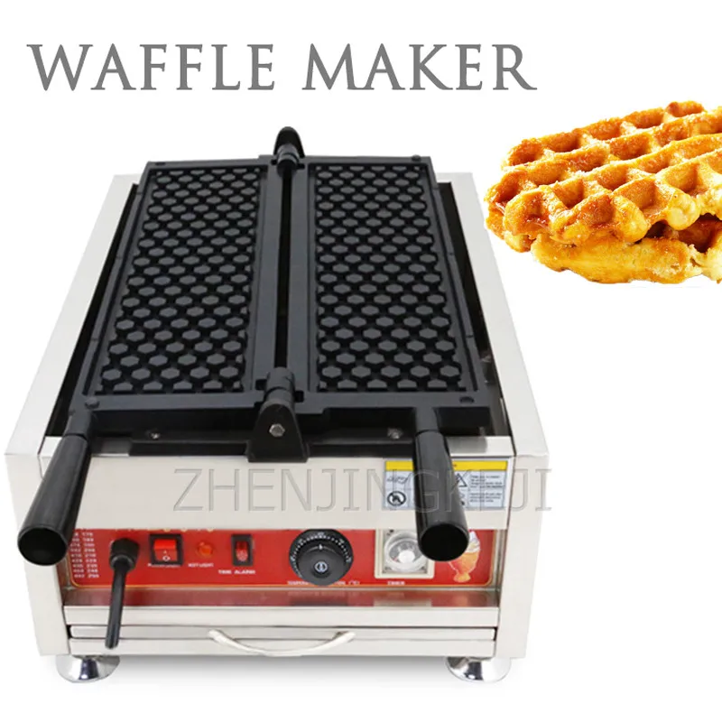 

Honeycomb Waffle Maker 220V/110V Long Stainless Steel Dough Scones Electric Baking Pan Egg Muffin Snack Milk Tea Shop Commercial