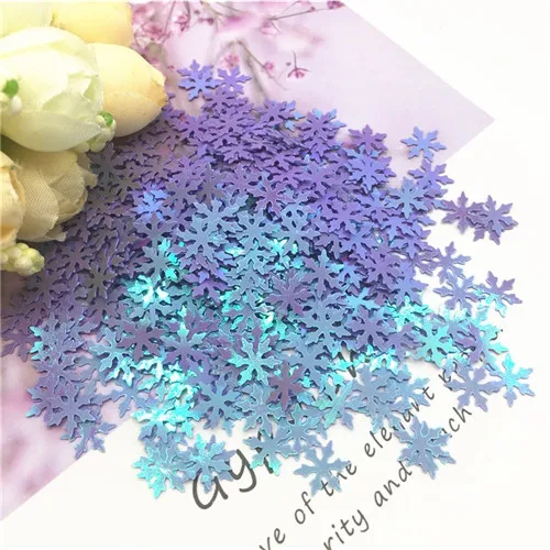 AB Purple 10 мм Снежинка ПВХ блестки Рождественский подарок ткань блестки DIY Navidad украшения белый снег блестки Швейные ремесла аксессуары - Цвет: AB Purple