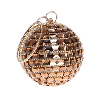 

New Women Evening Bags Clutch Purse Luxurious Diamonds Circular Clutches Fashion Lady Handbag Chain Shoulder Bag Wedding Bag #L5