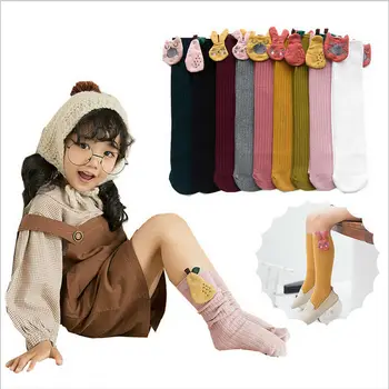 

2019 Toddler Infant Baby Long Socks Toddlers Kids Girl Knee High Cute Leg Warmer Animal Casual Solid Fashion New Sale Hot 1-8T