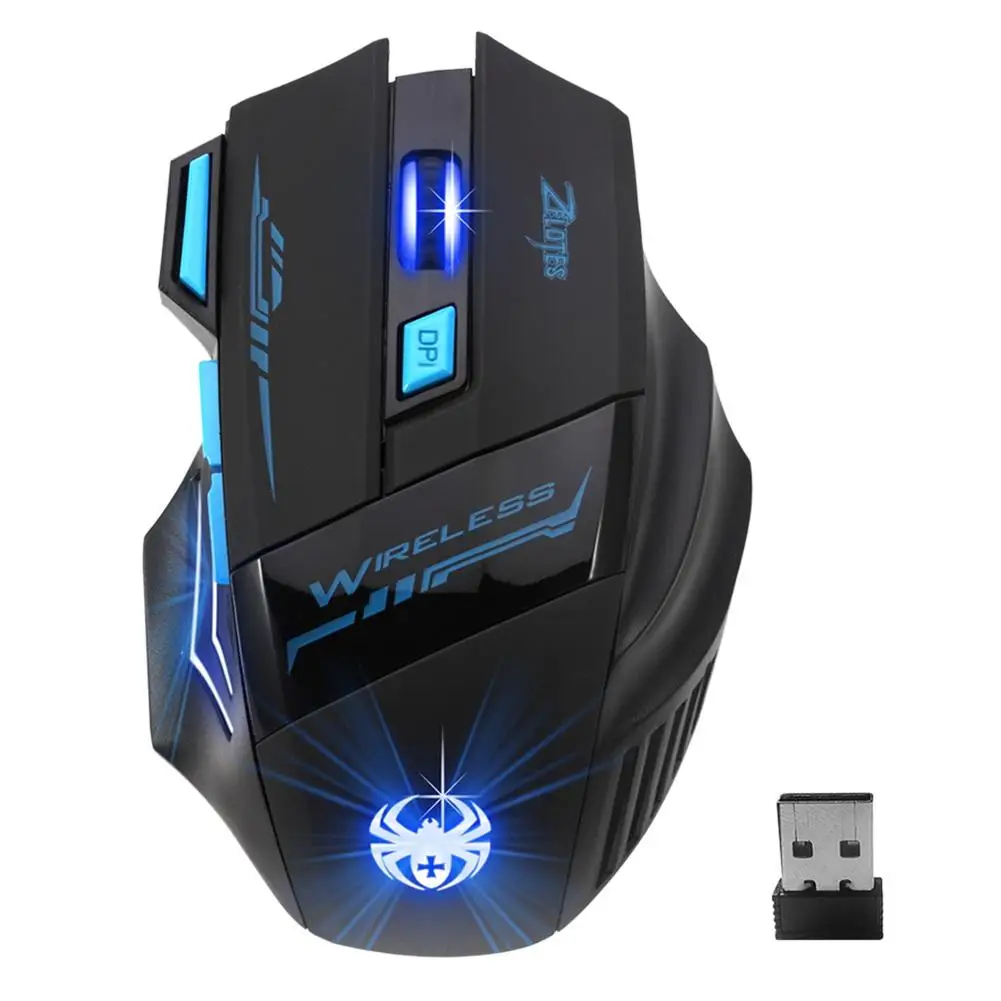 Беспроводная игровая мышь ZELOTES F-14 2 4 ГГц F14 2400DPI 7 кнопок USB светодиодная оптическая
