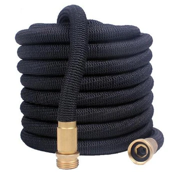 

50FT 3 Times Telescopic Hose Flexible Garden Hose Watering Car Wash Latex Core Water Pipe